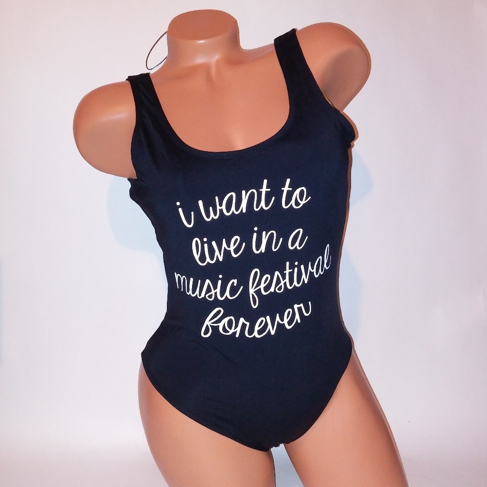 Rue Bleu Swim One Piece Black White
